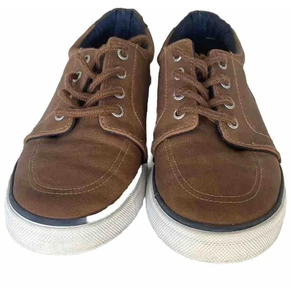 Nautica ZBEI Nautica Boys Youth Brown Loafers Boat Deck Shoes Size 2